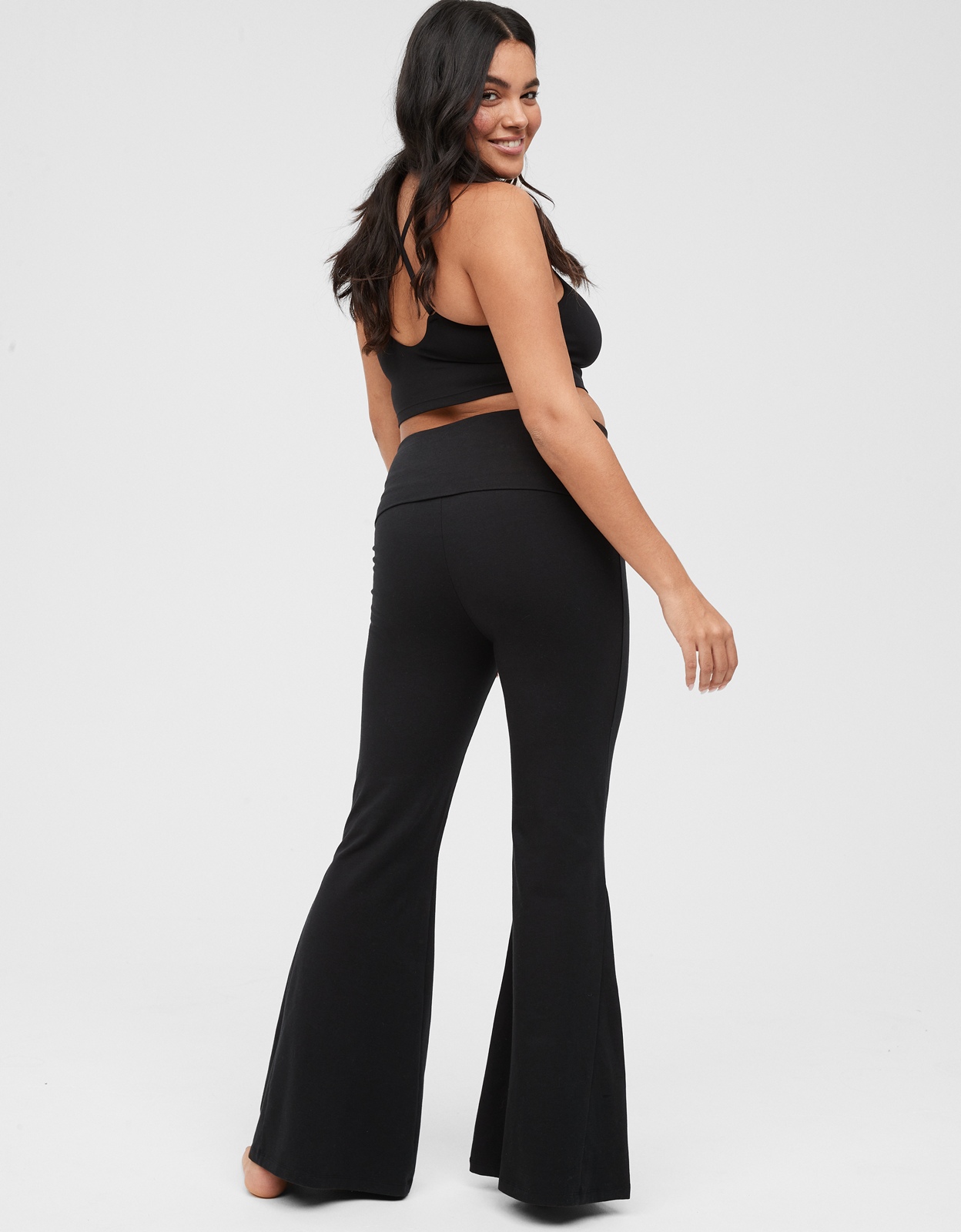 Aerie Flare Leggings Crossover Waist Black Size XS - $30 (44% Off Retail) -  From Courtney